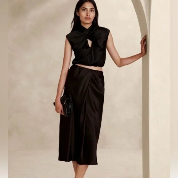 Banana Republic Dresses & Skirts - Banana Republic Zandra Black Silk Skirt